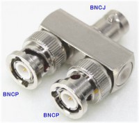 【SA-50659】 防犯カメラ・監視カメラ用 BNC分配コネクタ BNCP/BNCP/BNCJ　オス-オス-メス|分配コネクター|コネクター類
