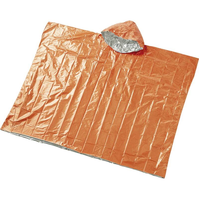 静音アルミポンチョ（オレンジ）ポーチ入 ST-53