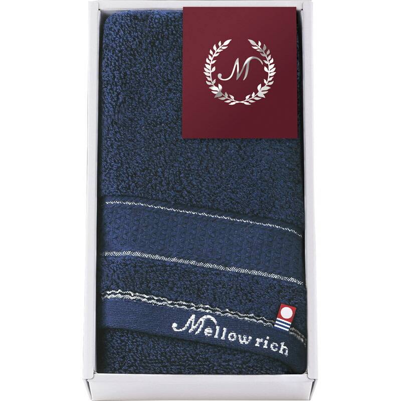 今治 メローリッチ フェイスタオル1P ネイビー IMM50200-NB