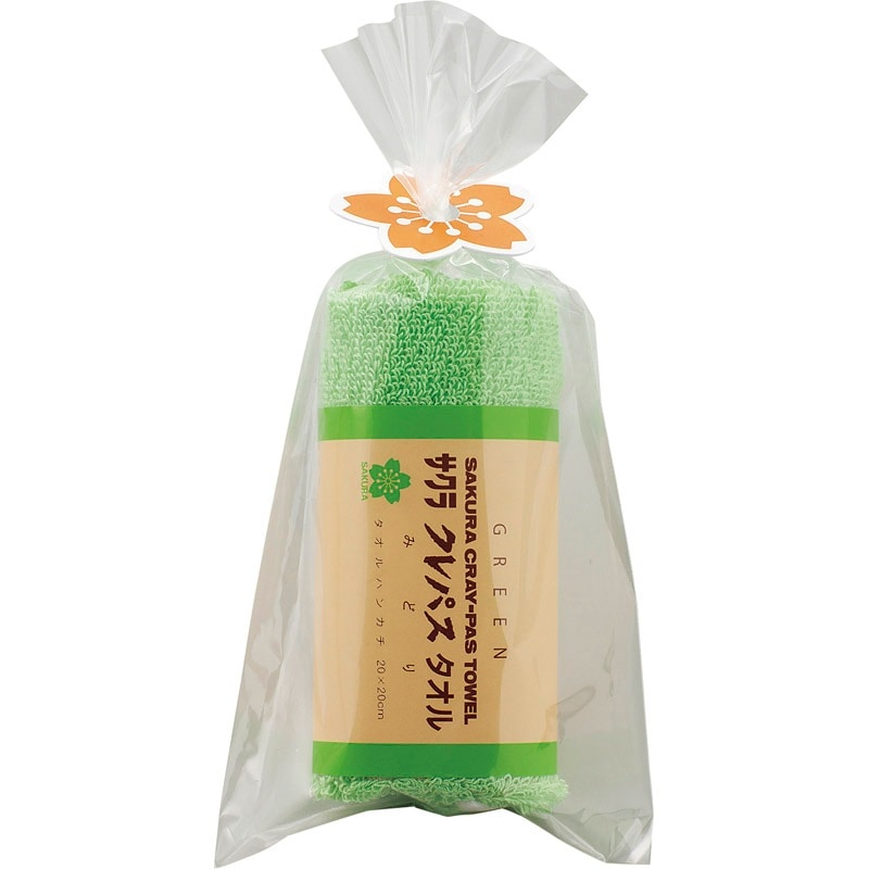 【在庫あり】クレパスタオル タオルハンカチ1P グリーン CR23050GR