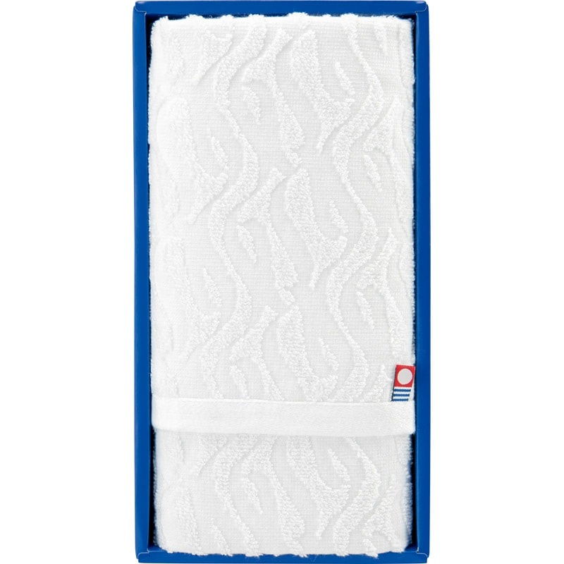 今治 白小波ジャガードフェイスタオル1P IMS7260