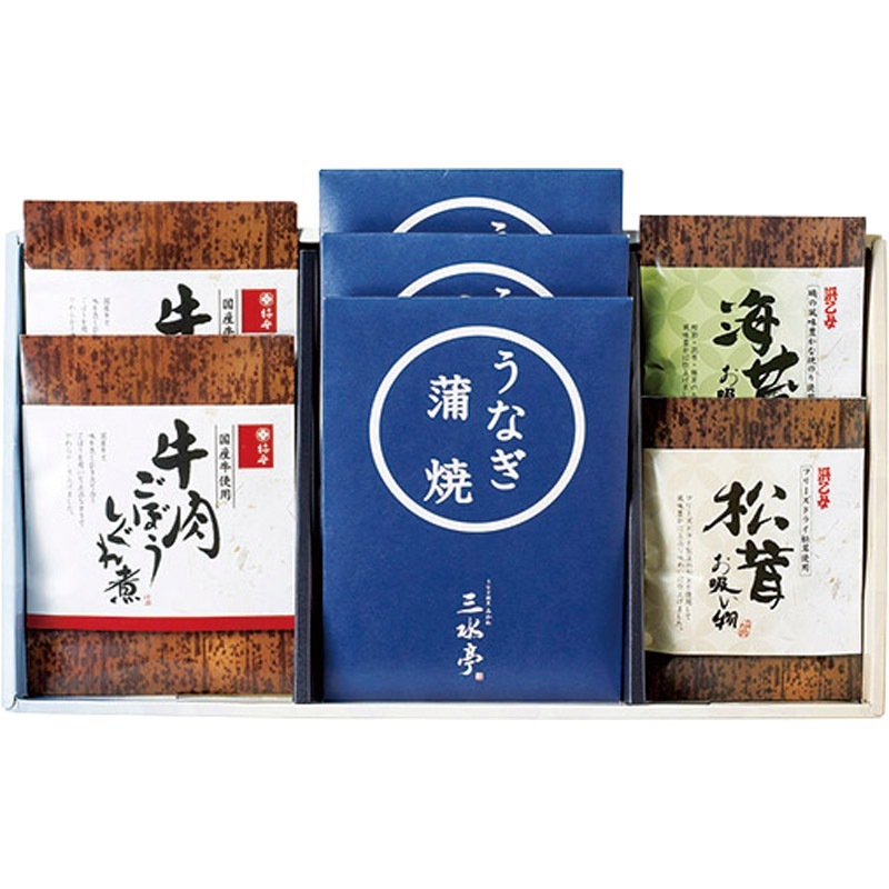 三河一色産うなぎの蒲焼・柿安・お吸物セット MU-AJJ