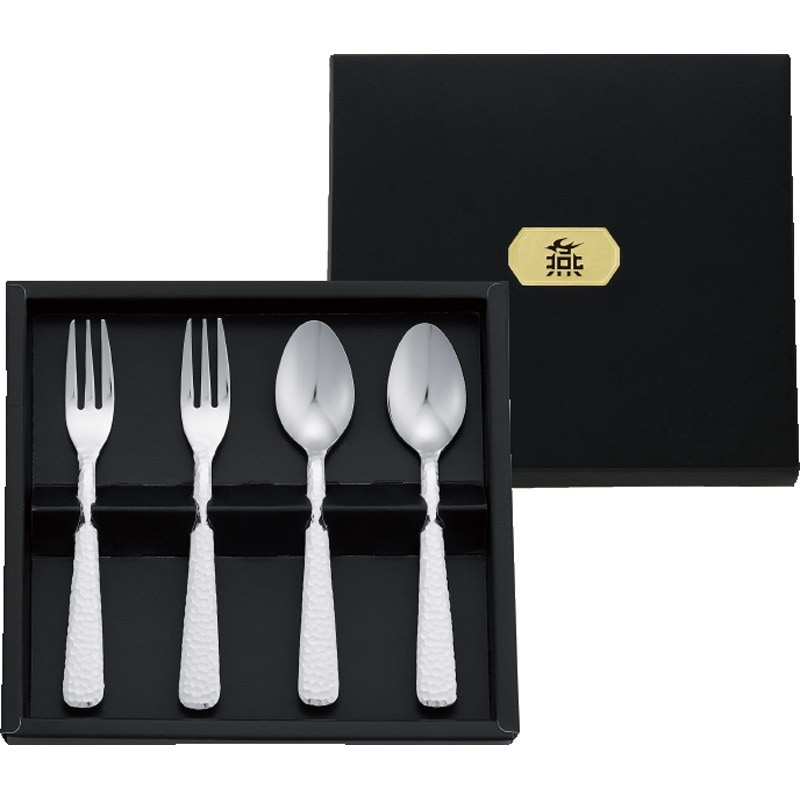 燕匠一 鎚目スプーン・フォークペア4P 170-002