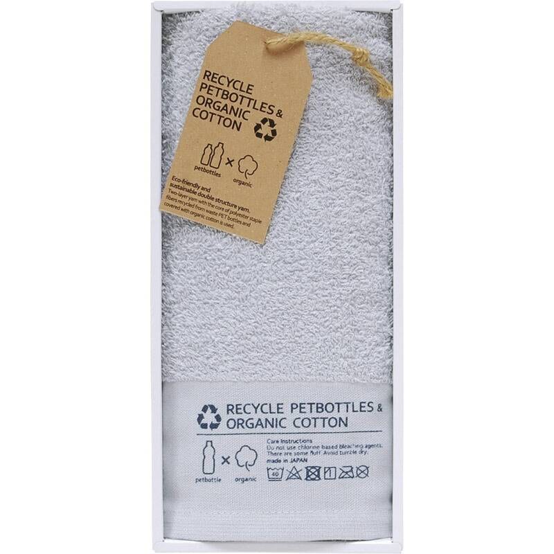 リサイクルペットボトル＆オーガニックコットン フェイスタオル1P グレー TQS1002501