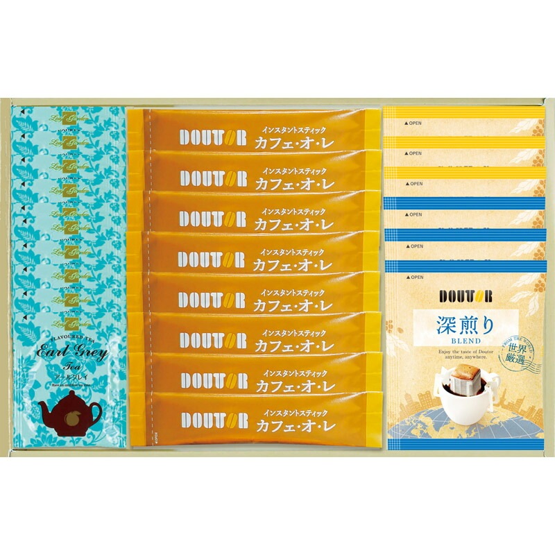 ドトール コーヒー ギフト セット GFT-BOA インスタント カフェオレ 紅茶 ドリップコーヒー 詰め合わせ 常温保存 送料無料