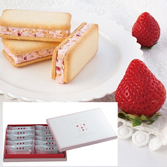 苺のワルツ あまおう苺のバターサンド 10個入り いちご クッキー サンドクッキー 個包装 焼き菓子 ギフト 福岡土産 送料無料 [tr]