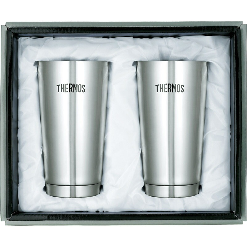 サーモス 真空断熱タンブラー2個セット <br><br>JMO-GP2 SL【 タンブラー ギフト 贈り物 贈答品 残暑見舞い お歳暮 新築祝 キッチン 結婚 出産 料理 人気 キッチン雑貨 お返し コップ ビール セット】[tr]