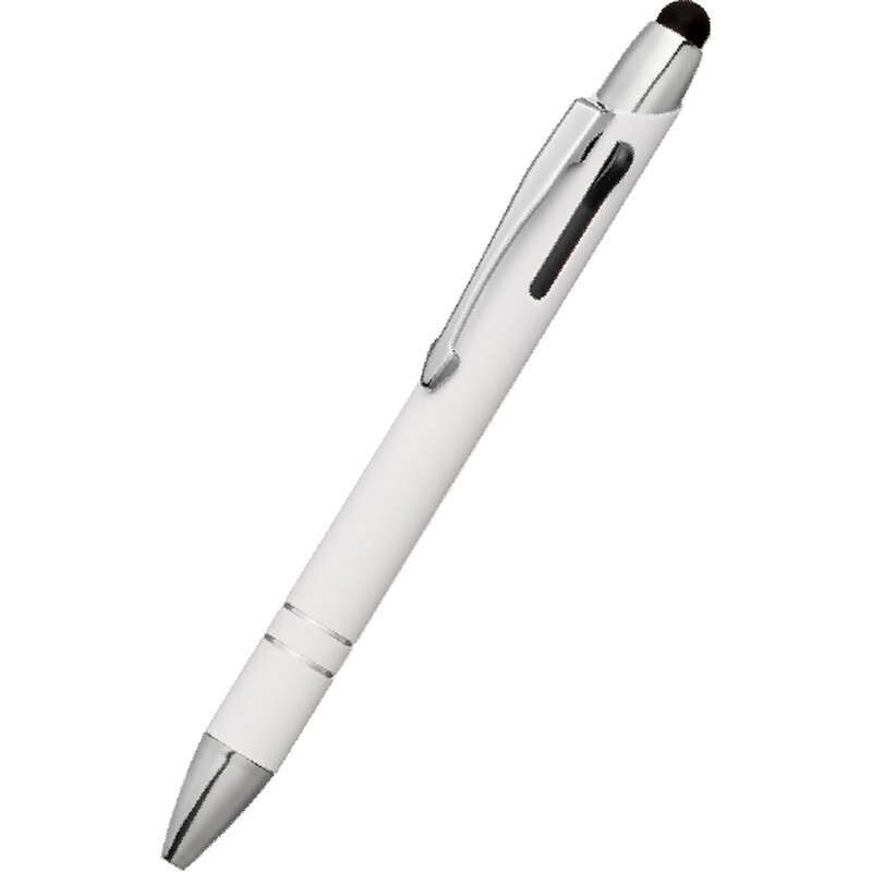 メタルラバー3色タッチボールペン ホワイト P3406[tr] 名入れ別途見積