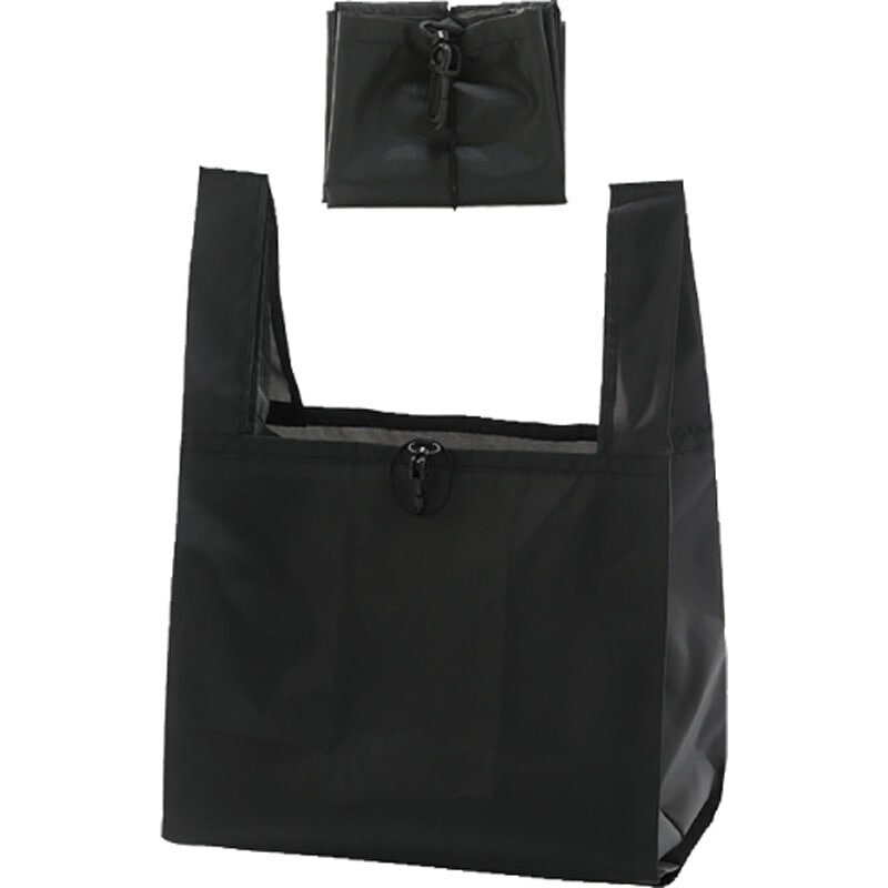 再生ＰＥＴマチ広エコバッグ ブラック 7018[tr]