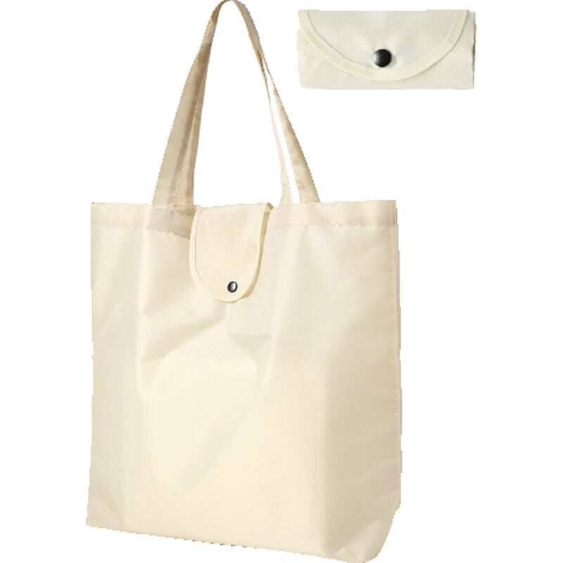 簡単収納エコバッグ ベージュ E3402[tr] 名入れ別途見積