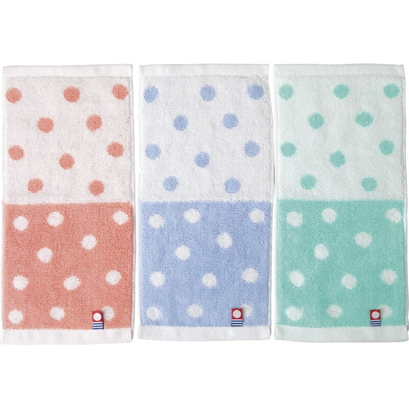 今治ドット　ポケットタオルハンカチ１Ｐ袋入れ 【単品/色指定不可】 DP-04-PK・BL・GR[tr]