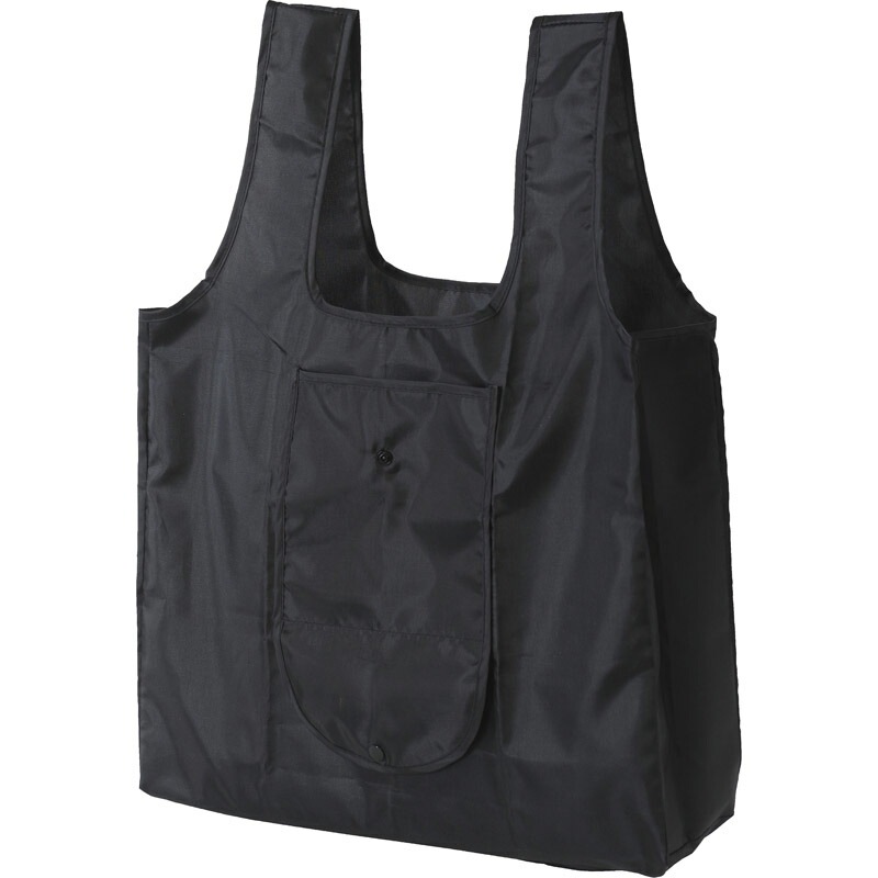 かんたんたためるエコバッグ ブラック 7343[tr] 名入れ別途見積