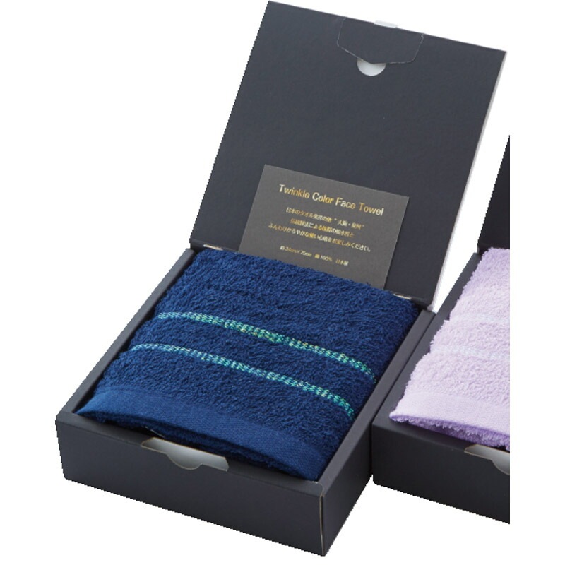 泉州タオル トゥインクルカラーフェイスタオル１Ｐ ネイビー 200110-N[tr]