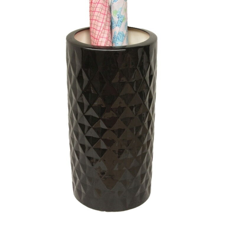 【送料無料】陶器傘立て <br><br>U-45BK【 黒 ブラック スリム 可愛い かわいい おしゃれ おすすめ 人気 】[ty]