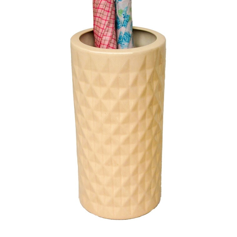 陶器傘立て ダイヤカット クリーム色 U-45CR[ty]