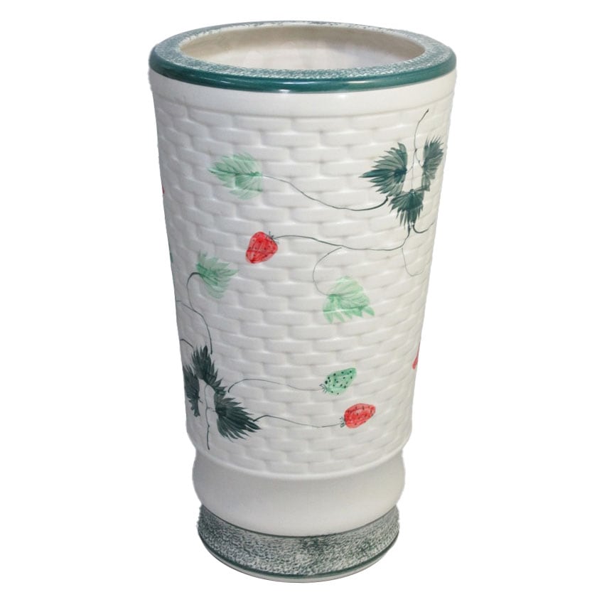 【送料無料】 陶器傘立て いちご柄 U-07SC[ty] スリム 可愛い かわいい おしゃれ おすすめ 人気 花柄