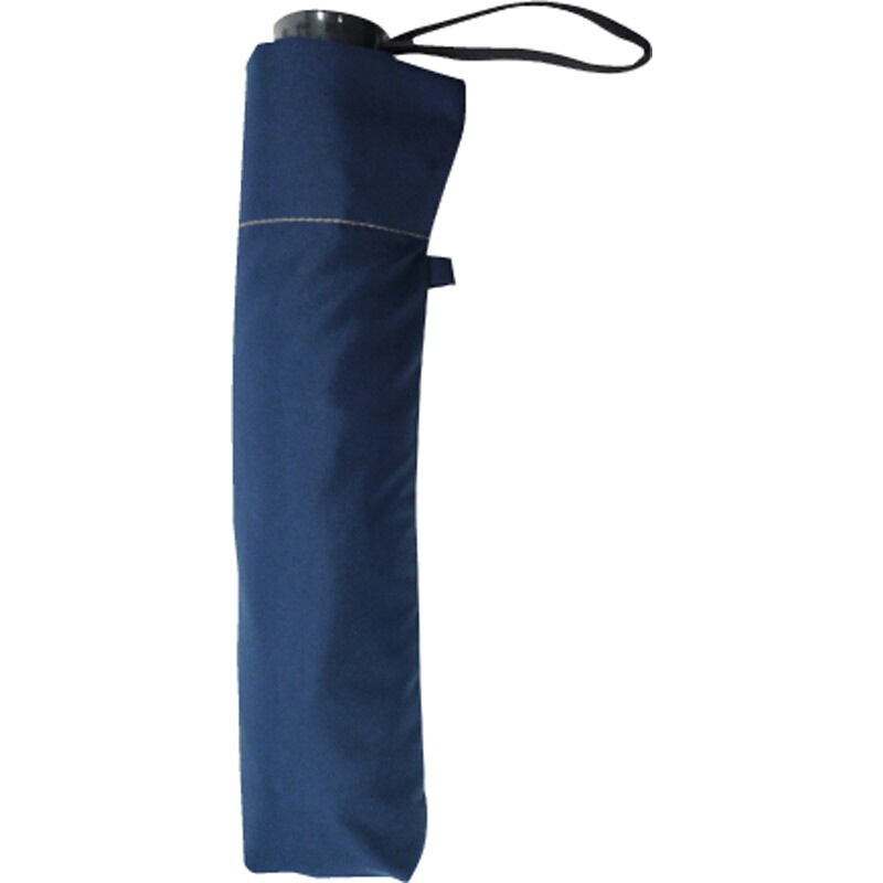 60cm軽量無地折りたたみミニ傘 ネイビー 5041