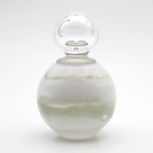 カラーガラスコレクション ガラス製 ミニ骨壷 色星 白×芥子 A〈限定1個〉