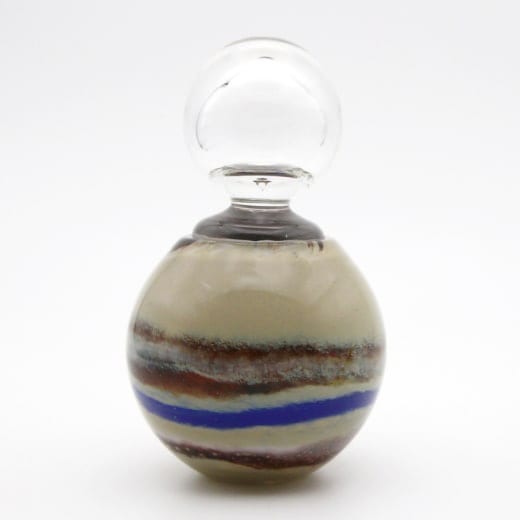 カラーガラスコレクション ガラス製 ミニ骨壷 色星 青×琥珀 A〈限定1個〉