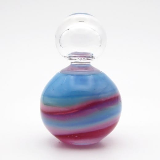 カラーガラスコレクション ガラス製 ミニ骨壷 色星 水色×桃色 D〈限定1個〉