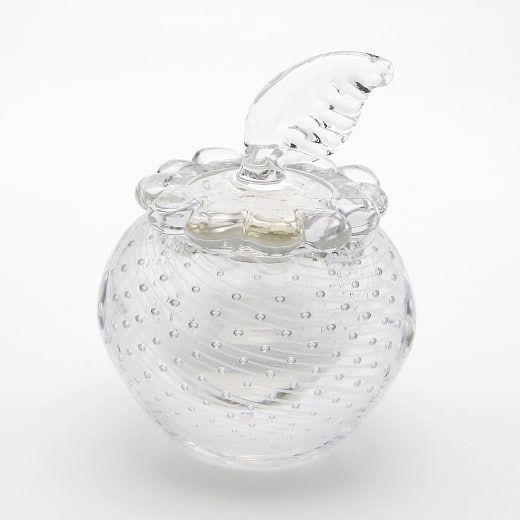 クリアガラスコレクション ガラス製 ミニ骨壷 羽 レース柄 A〈限定1個