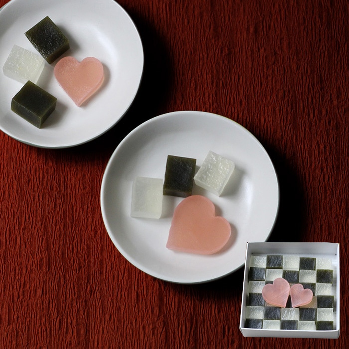 鶴屋光信 ハート琥珀入り 琥珀 齢 抹茶×柚子　琥珀糖　京都 お取り寄せ 和菓子