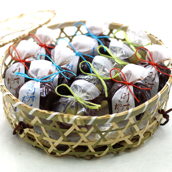 【期間限定】 京都 鶴屋光信 ギフト 涼菓 和菓子 お歳暮 竹かご 水ようかん・塩水ようかん・せせらぎ 12個入