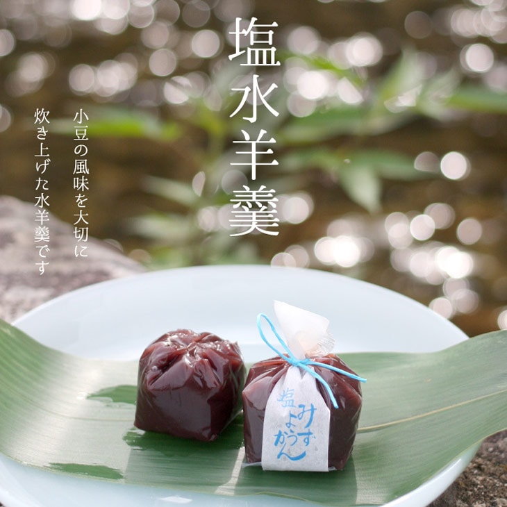 京都 鶴屋光信 和菓子 ギフト お歳暮 竹籠入り 塩水羊羹12個入