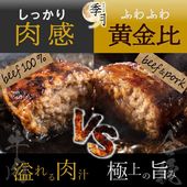 黄金比ハンバーグvs肉汁ビーフハンバーグ  食べ比べ6個セット