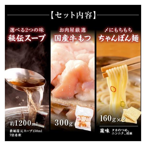 博多もつ鍋セット お取り寄せ グルメ 送料無料 新鮮国産もつ ２～３人前 秘伝だし醤油味スープ 鍋 パーティー ギフト