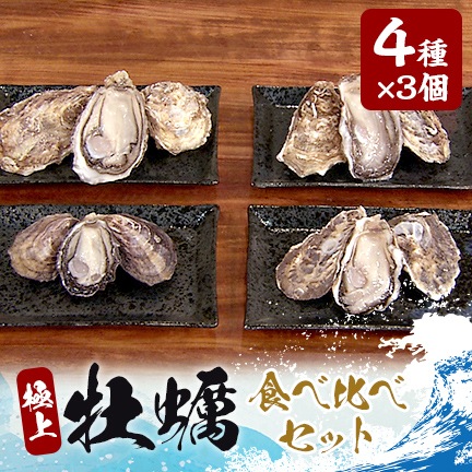 生鮮殻付き牡蠣食べ比べセット 4種×3個
