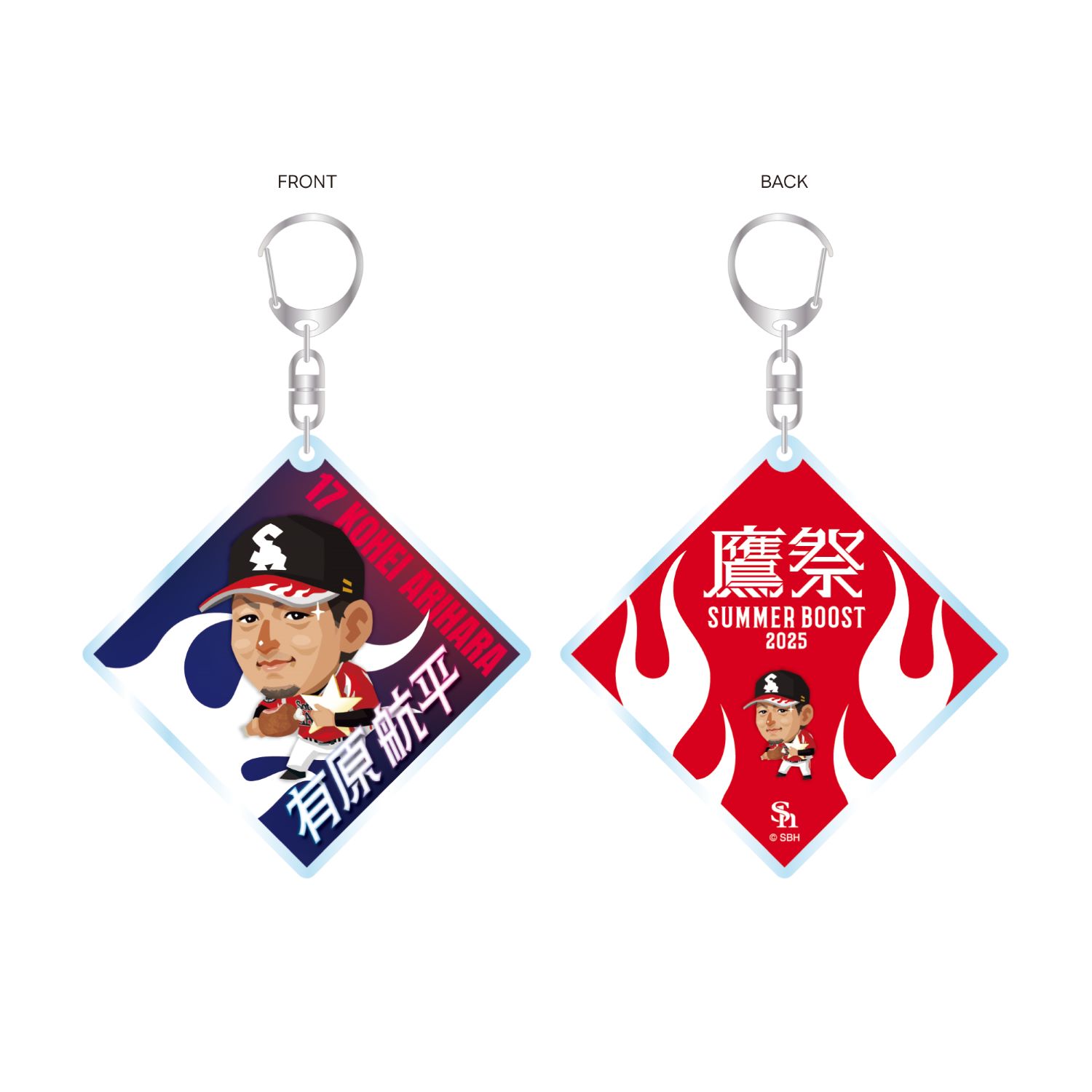 ソフトバンクホークス テレQコラボ 2025 鷹祭SUMMER BOOSTグッズ アクリルキーホルダー【コラボグッズ5,000円以上購入で送料無料】※北海道・沖縄は10,000円以上