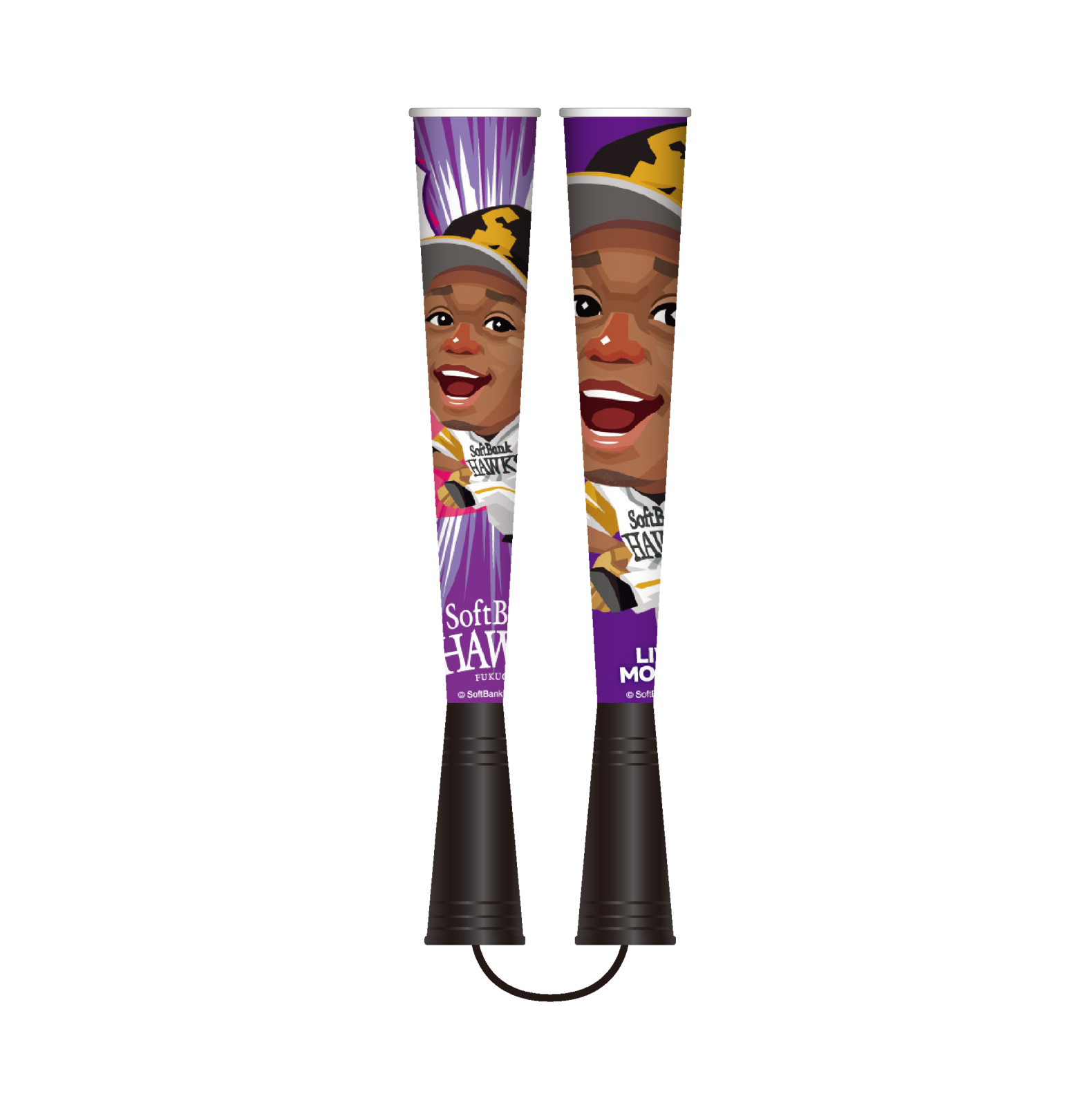 ソフトバンクホークス テレQコラボ 2025クリアツインメガホン【コラボグッズ5,000円以上購入で送料無料】※北海道・沖縄は10,000円以上