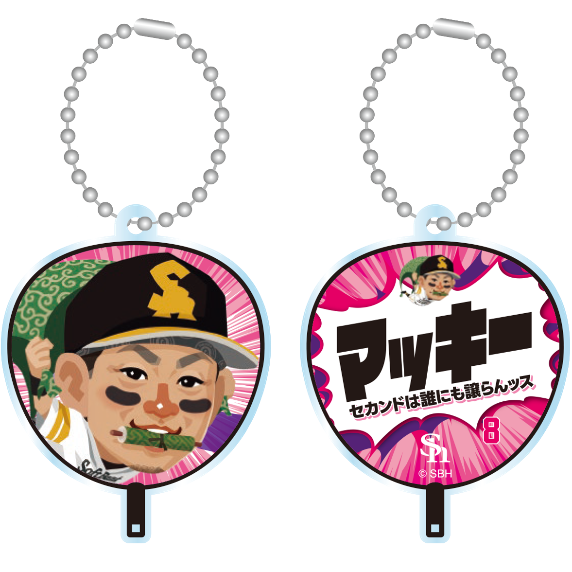 ソフトバンクホークス テレQコラボ 2025 シークレットうちわ型アクリルキーチェーン【コラボグッズ5,000円以上購入で送料無料】※北海道・沖縄は10,000円以上