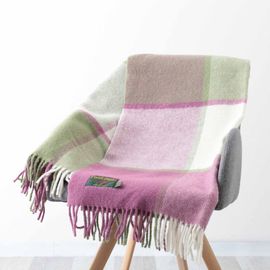 ֥󥱥å ˡ饰 70x183cm ֥åå 饺٥꡼ ȡ / Block Check Raspberry Knee Rug