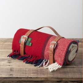 �֥�󥱥å� �ˡ��饰 70x183cm �֥��å������å� ��å� �ͥ��ӡ� ���꡼�� ���ȡ��� / Block Check Red Navy Cream Knee Rug