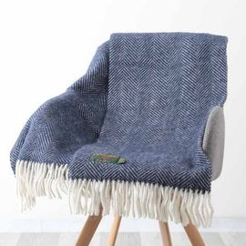 ֥󥱥å ˡ饰 70x183cm եåܡ ͥӡ ȡ / Fishbone Navy Knee Rug