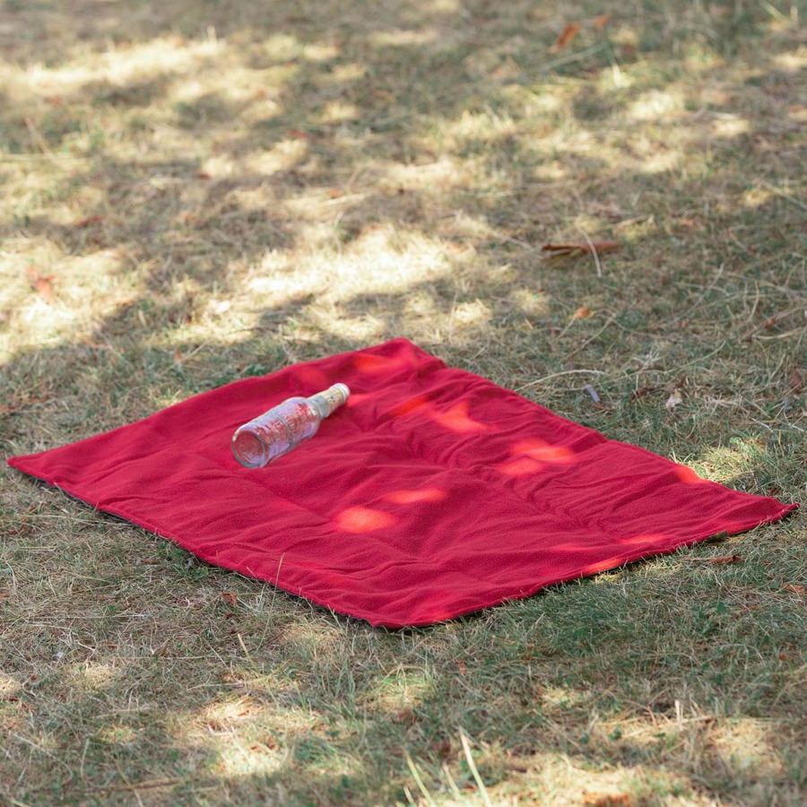Walker Picnic Rug 98x66cm レッド グレー Red Grey レジャーシート 防水裏地 ピクニックラグ