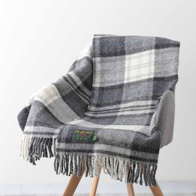 ֥󥱥å ˡ饰 70x183cm ơå 졼 ȡ / Cottage Grey Check Knee Rug