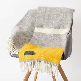 ֥󥱥å ˡ饰 70x183cm 졼  ȡ / Grey Yellow Illusion Panel Knee Rug