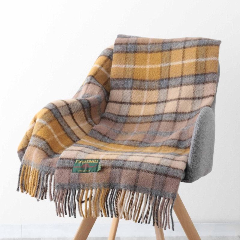 ֥󥱥å ˡ饰 70x183cm ʥ ֥ʥ å ȡ / Natural Buchanan Check Knee Rug