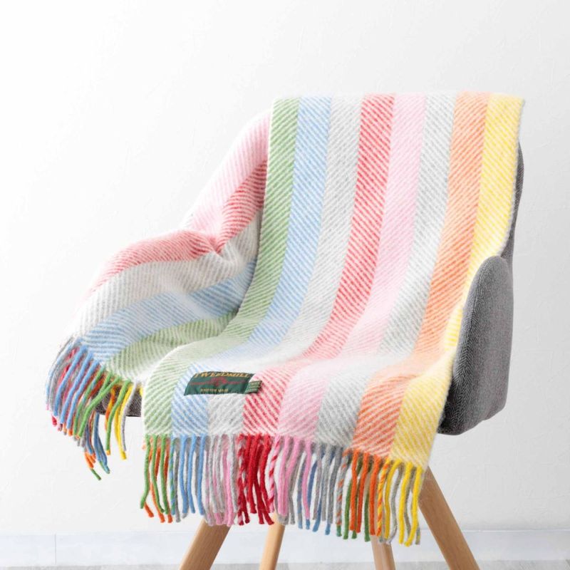 ֥󥱥å ˡ饰 70x183cm 쥤ܡ 졼ȥ饤 ȡ / Rainbow Grey Stripe Knee Rug
