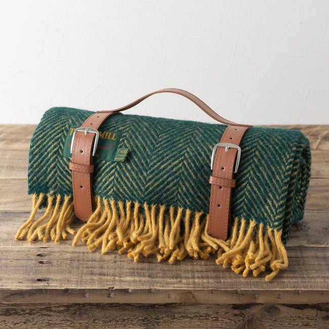 お決まり品Zebra Herringbone イタリア製麻ブランケット