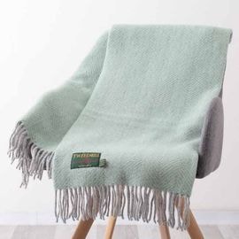 ֥󥱥å ˡ饰 70x183cm إܡ С졼 륰꡼ ȡ / Herringbone Silver Grey Laurel Green Knee Rug