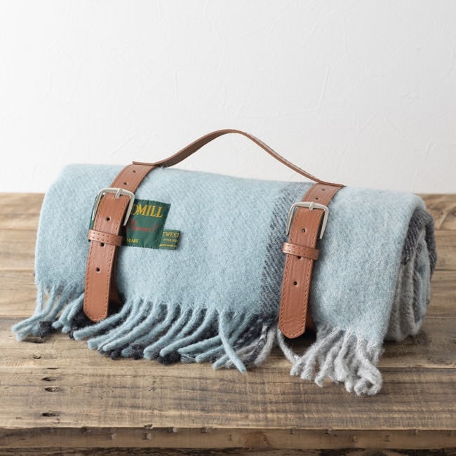 ブランケット ニーラグ 70x183cm ブロックチェック ダックエッグ