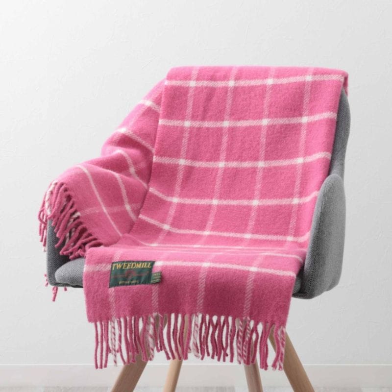 ֥󥱥å ˡ饰 70x183cm åå ԥ / Chequered Check Pink Knee Rug