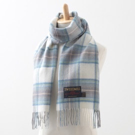 ץ쥹ơ ० ȡ 30x160cm ߥ塼ȥ֥롼 ɥ쥹 å ޥե顼 / Lambswool Mutedblue Dressstewart Check