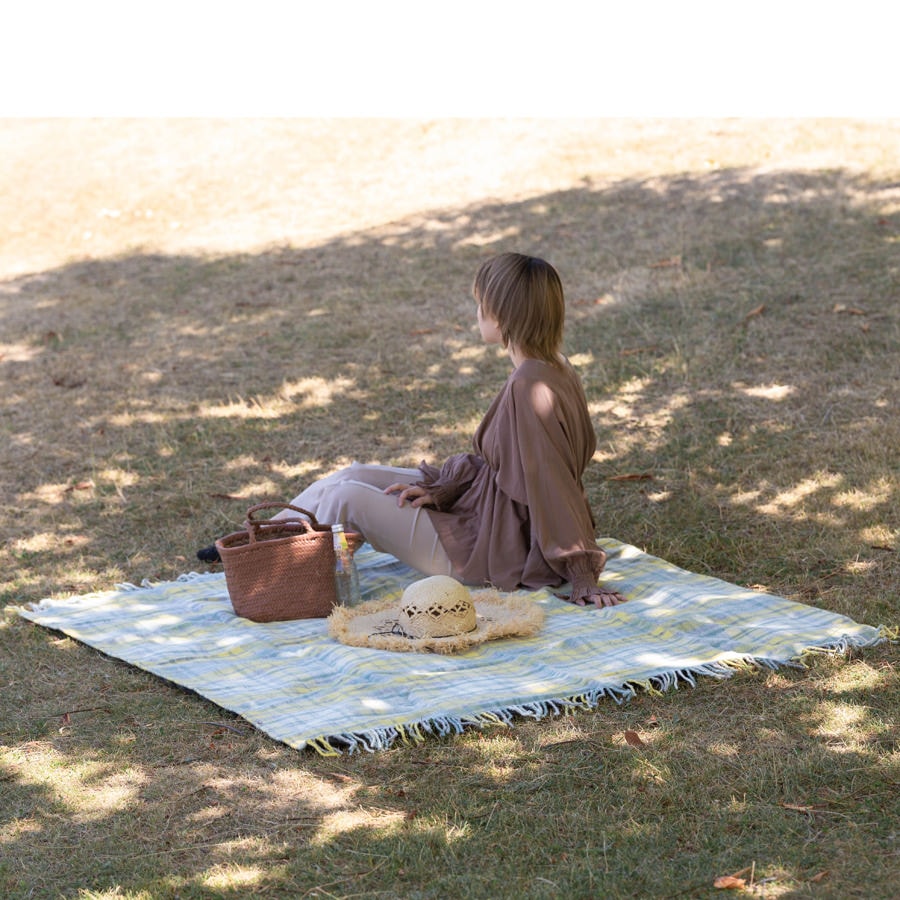 Polo Wool Picnic Rug 183x145cm カッテージ オーシャングレー Cottage Oceangrey ハイエンド