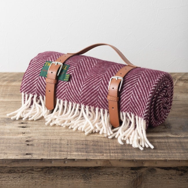 ブランケット ニーラグ 70x183cm フィッシュボーン ローズウッド