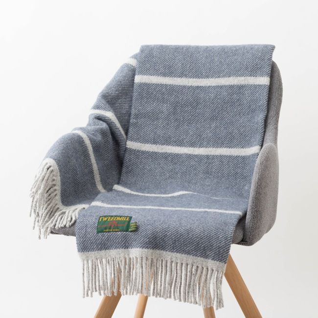 ֥󥱥å ˡ饰 65x183cm ֥ ȥ饤 ֥롼졼 ȡ / Knee Rug Broad Stripe Blueslate